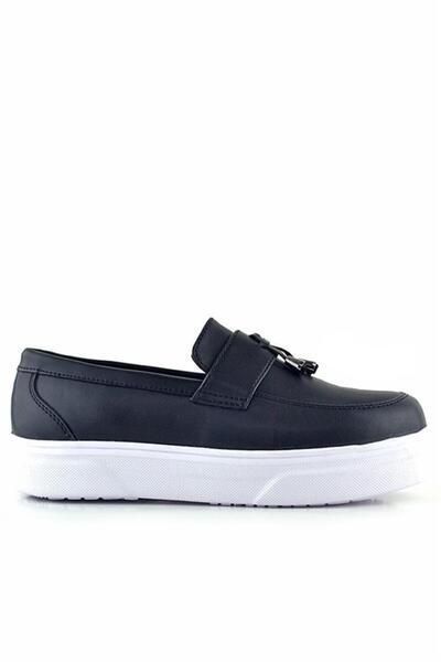 Rakerplus Μαύρο Ματ Λευκό Σόλα Loafer Classic Παιδικά Παπούτσια