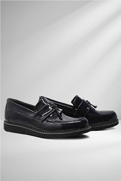 Rakerplus Black Patent Leather Loafer Children's School Shoes