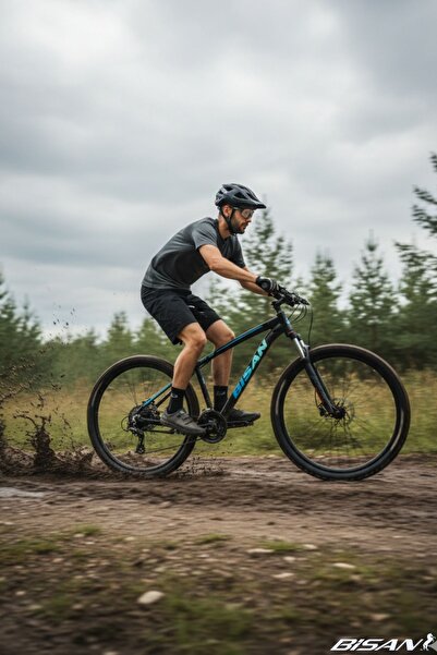 Bisan MTX 7200 Dağ Bisikleti 27,5 Jant Alüminyum 43 Kadro MD 24 Vites Mat Siyah-Mavi