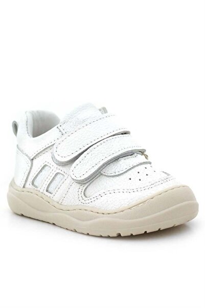 Rakerplus Schaggy Genuine Leather White Velcro Baby Sneakers