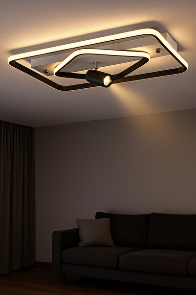 ESSLİGHT Kosta 45 cm Spotlu Plafonyer LED Avize 3 Renk Işık Modlu (Beyaz / Sarı / Gün Işığı)