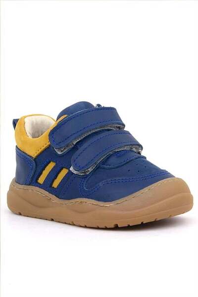 Rakerplus Schaggy Baby Sneakers - Genuine Leather, Navy Blue Yellow