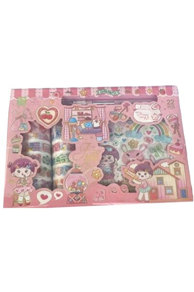 huitich مجموعة ملصقات زخرفية على شكل فتاة كرتونية