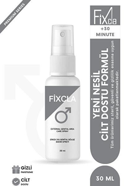 FixCla Uzun Deneyim Long Time Erkek Sprey 30 ml – Cilt Dostu, Nötr Koku, Jel/...