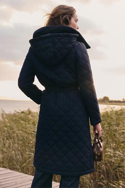 Olcay Знімний капюшон, відкидний комір, стьобана куртка LACİVERT 6792