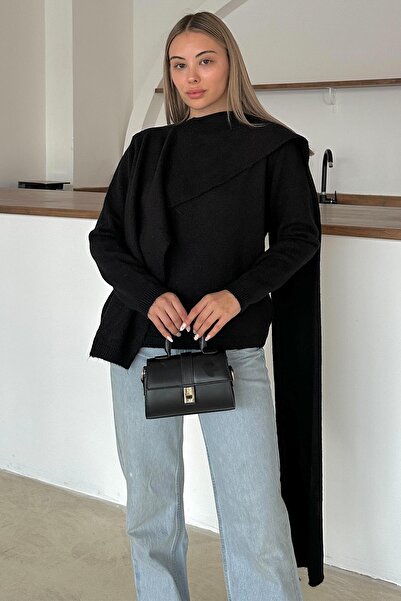 Olcay Self-Weaving Knitwear Sweater Black 8266