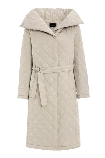 Olcay Steppmantel mit abnehmbarer Kapuze und Umlegekragen TAŞ 6792