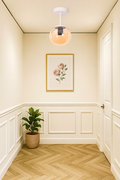 VENON Güney Mini Modern Salon - Mutfak - Yatak Odası Glop Camlı Tekli Tavan P...