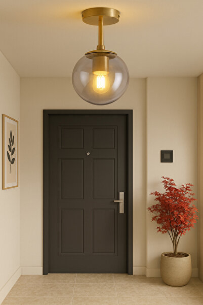 VENON Güney Mini Modern Salon - Mutfak - Yatak Odası Glop Camlı Tekli Tavan P...