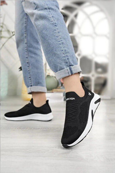 NUA Ferrosa 041 Ortopedik Triko Siyah Beyaz Unisex Spor Ayakkabı