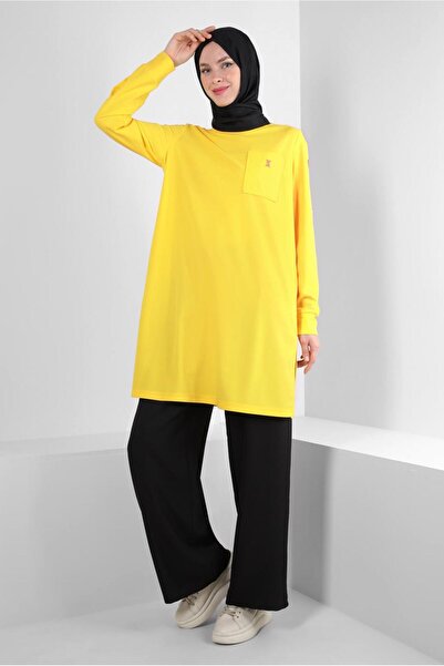 Alvina Pocketed Metal Accessory Tracksuit Tunik - 43885