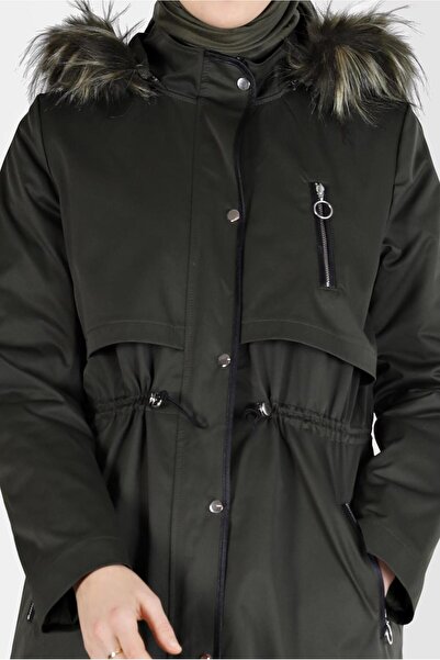 Alvina Furry Hooded Parka - Drawstring Waist 90200