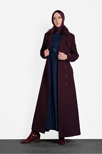 Alvina Пальто з хутряним коміром і ґудзиками 90037