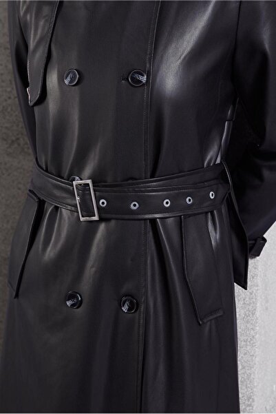 Alvina KEMERLİ SUNİ DERİ TRENÇKOT 10910