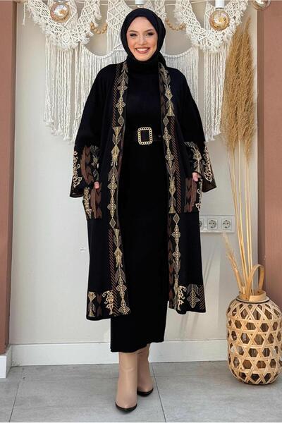 TRENDTESETTÜR ΓΥΝΑΙΚΕΙΑ ΜΑΥΡΗ ΚΕΝΤΗΜΕΝΗ ΛΕΠΤΟΜΕΡΗ ΠΛΕΚΤΗ ΖΑΚΕΤΑ T 30021