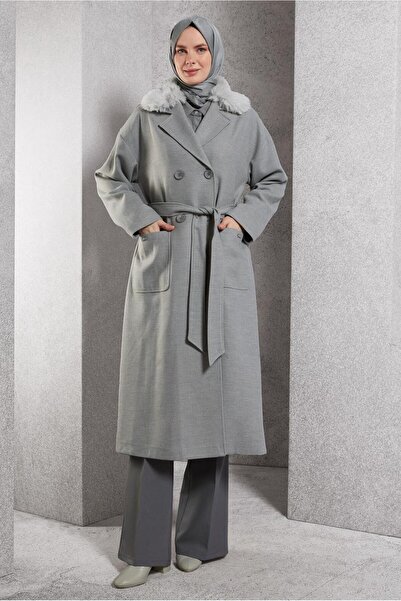 Alvina Belt Detailed Coat - Model 90548