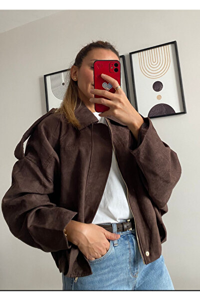 TB Butik Μπουφάν Bomber με φερμουάρ από σουέτ ισοδύναμο με την επωνυμία