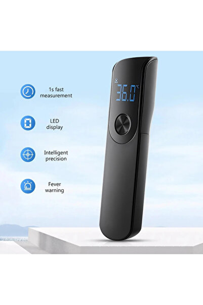YUKUI مقياس حرارة رقمي بالأشعة تحت الحمراء طبي أسود، قياس سريع لدرجة الحرارة، محمول باليد للجسم