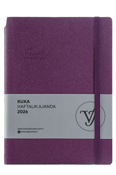 Victoria's Journals Kuka 2026 Haftalık Ajanda A5 (14x21cm) Esnek Kapak Ivory 80gr.