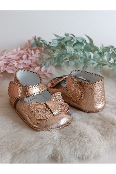 Hodore Angel Rose Genuine Leather Baby Moccasin Booties