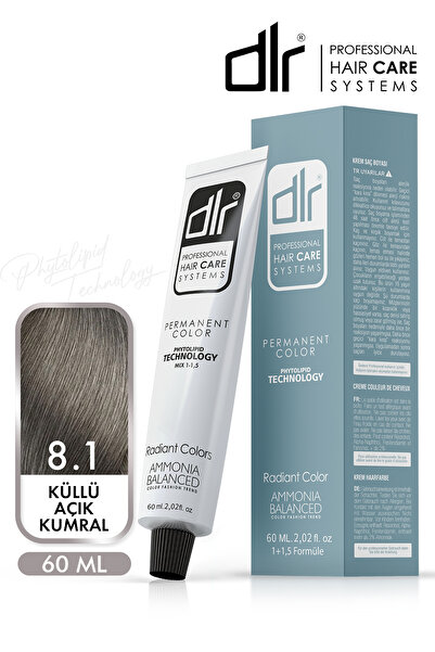 DLR Color Saç Boyası 60ml 8.1 Küllü Açık Kumral - Profesyonel Kuaför Kalitesi...
