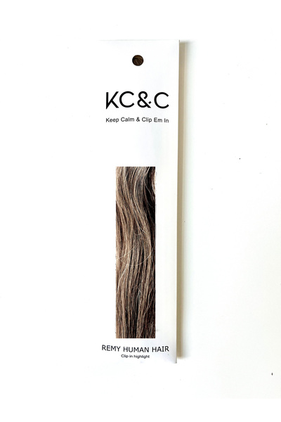 keep calm & Clip Em In - وصلة تمديد شعر بلوند هايلايت بمشبك واحد مستقيم قطعة ...