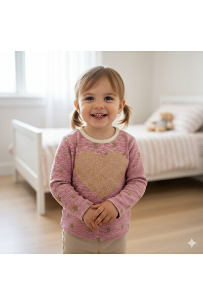 childs mânecă lungă, fără șardon, cu două fire, stea cu imprimeu swea tricou
