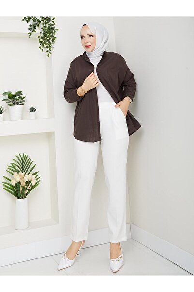 GÖZDE GİYİM ПАНТАЛОНИ С МОРКОВ С ЛАСТИК НА ТАЛИЯТА