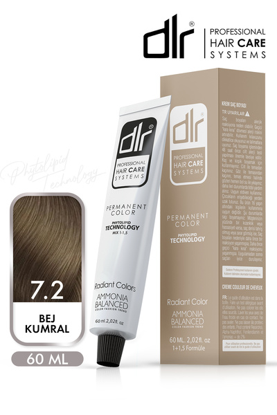 DLR Color Saç Boyası 60ml 7.2 Bej Kumral - Profesyonel Kuaför Kalitesinde Renk Ve Parlaklık!