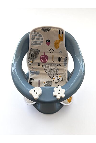 PONÇİK STORE 2'li Bebek Banyo Oturağı Ve Minder Seti - Vakum Taban Mama Oturağı, Oturak Minderi Hediye MAVİ