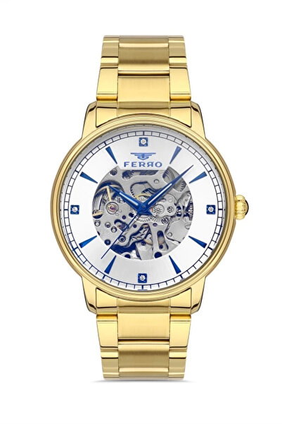 FERRO Yellow Steel Cord Men's Wristwatch F31301A-B 3Atm Water Resistant 2 Year Warranty Giftpacked