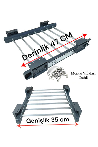 evizmo Teleskopik Raylı Pantolon & Şal Askılığı – Dolap İçi Düzenleyici, 35x4...