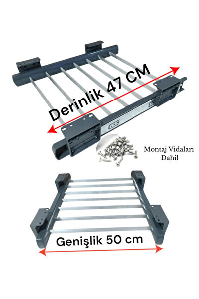 ARS TAŞ Teleskopik Raylı Pantolon & Şal Askılığı – Dolap İçi Düzenleyici, 50x...