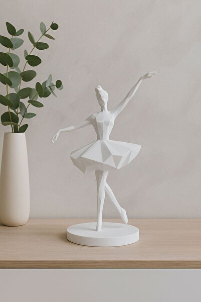 fyne Iskandinav Tarzı Balerin Figürü | Biblo | Beyaz | 13cm