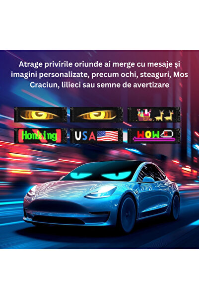 Universal Panou LED Auto Flexibil si Programabil – Control prin Aplicatie, IP65, Multicolor, 120x595mm, 1536