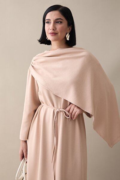 InStyle Шаль Деталь Беже Модальне плаття