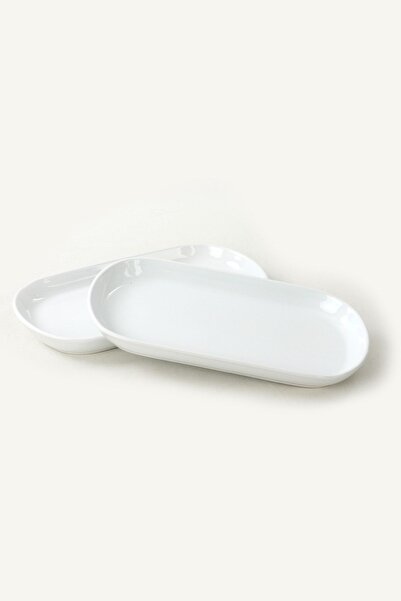 Keramika White Noyan Boat Plate 28 cm 2 Pieces