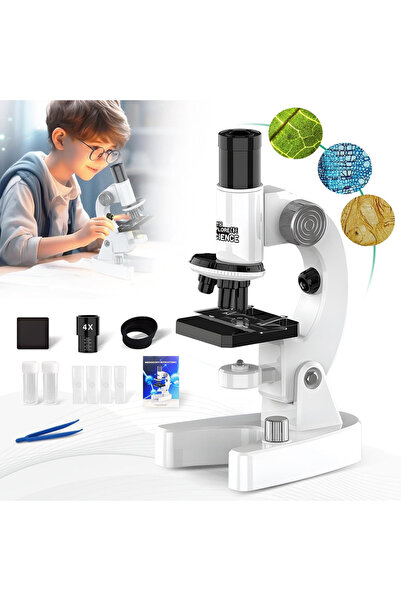 Choice مجهر أبيض عالي الدقة 4800x للأطفال في المدارس الابتدائية، ميكروسكوب تجريبي في علم الأحياء