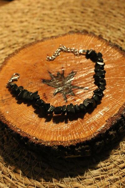 Paganca Onyx Black Natural Stone Full Loop Bracelet