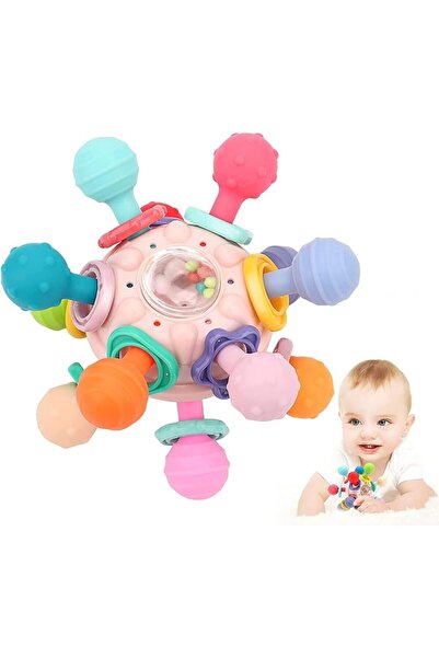 fulina Baby Teething Toys Set, Sensory Rattle & Chew Ball for 0-12 Months, BPA-Free Infant Teether for Newb