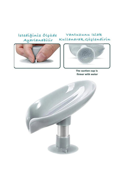 Aychra Vantuzlu Su Giderli Katı Sabunluk Gri Renk Su Tutmaz