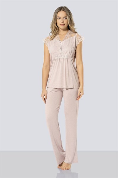 TÜREN Women's Powder Maternity Pajama Set 3294