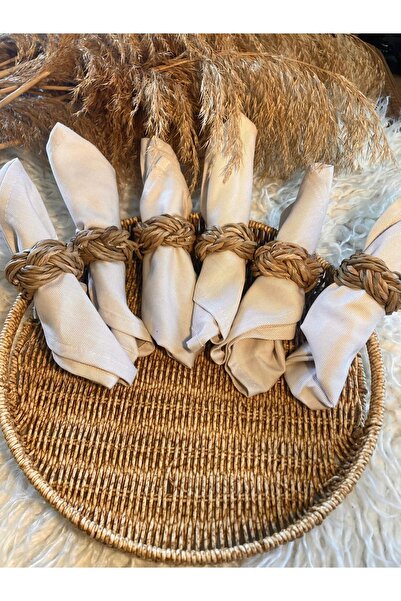 Paganca Набір з 6 натуральних солом'яних серветок / кілець