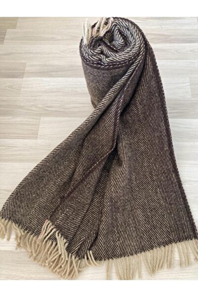 İpekçe Home %100 Yün Scotch Tv-diz Battaniyesi 130*170 - Kahve