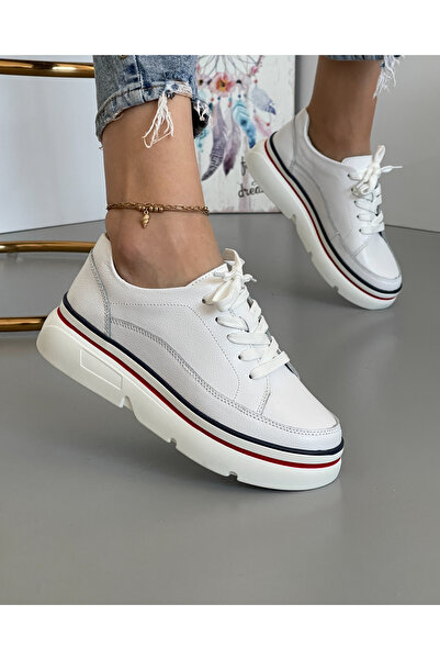 starlike White genuine leather casual shoes AW349