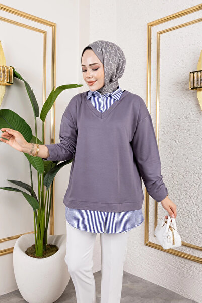 Moda MSK Women's Shirt Detailed Modal Fabric Tunic