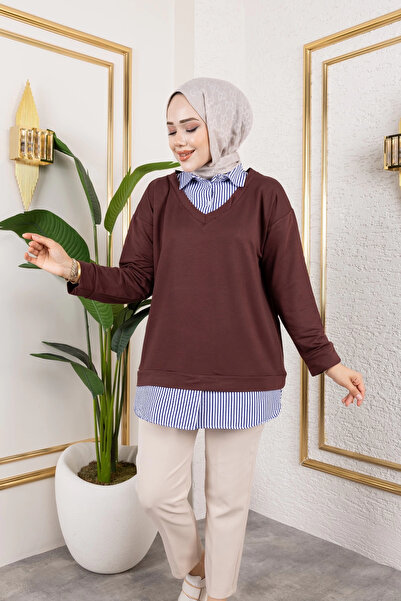 Moda MSK Women's Shirt Detailed Modal Fabric Tunic