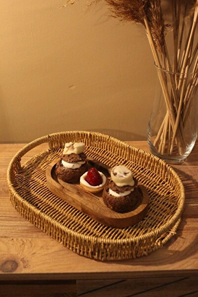 Paganca Medium Size Wicker Rattan Presentation Tray - Oval Organizer