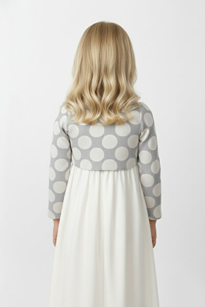 Çocuksan Baby&Kids Wear Дівчачий сірий болеро з крапками - вечірній верх - елегантний пальто для урочистих випадків