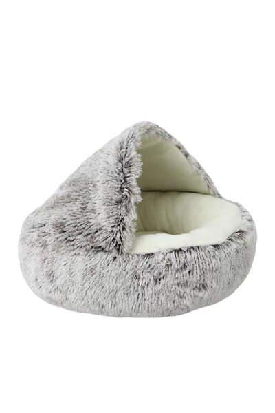 Choice 40cm white brown Cat Bed Pet Mattress Warm Soft Plush Pet Bed with Cover Round Cat Dog Sleeping Ne